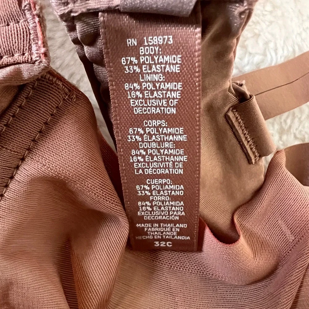 SKIMS Fits Everybody Balconette Bra Nude Beige Underwire Adjustable Straps 32C - Picture 5 of 9